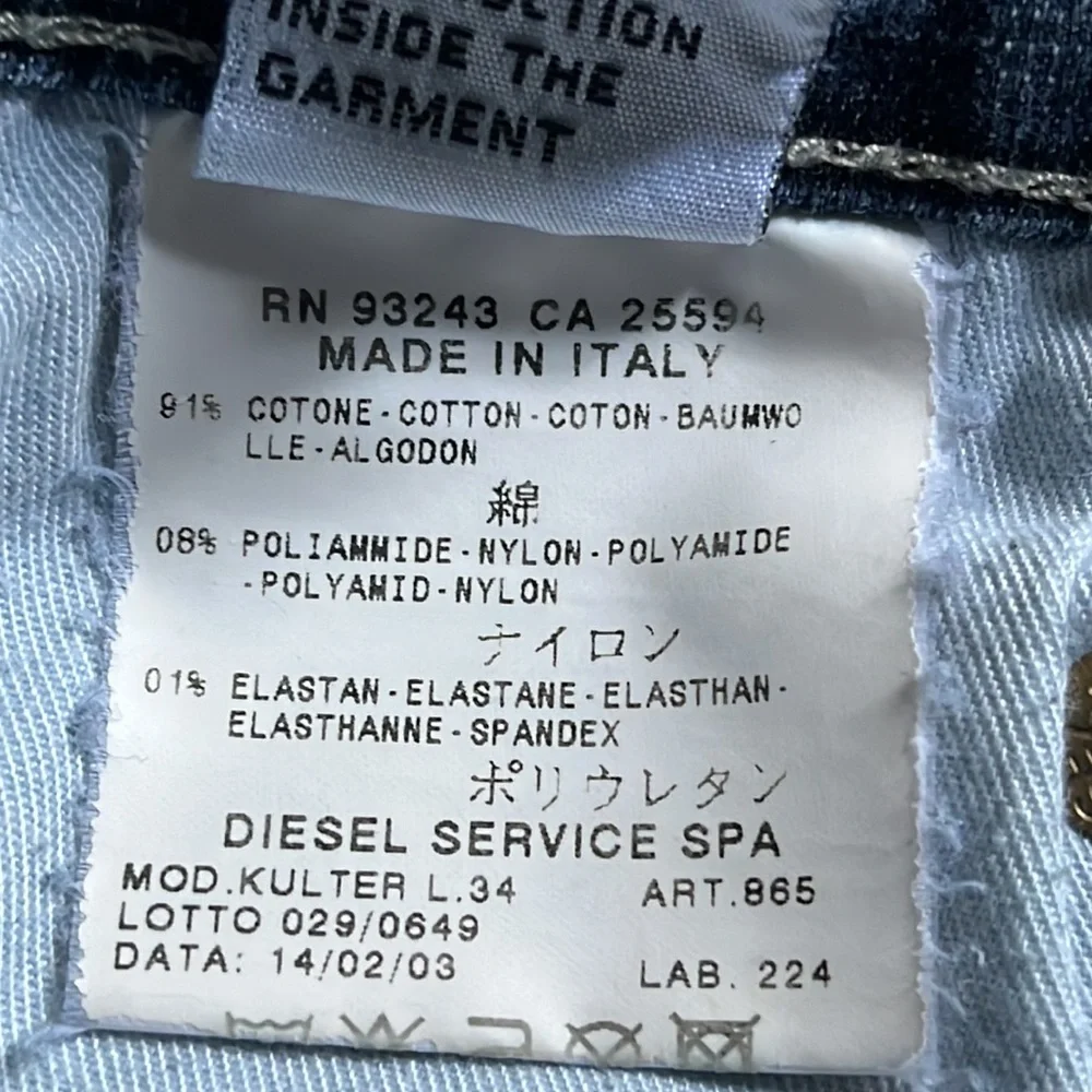 Y2K 90’s Vintage Diesel Jeans Kulter Crosshatch Stretch Denim wash 865 SHORT